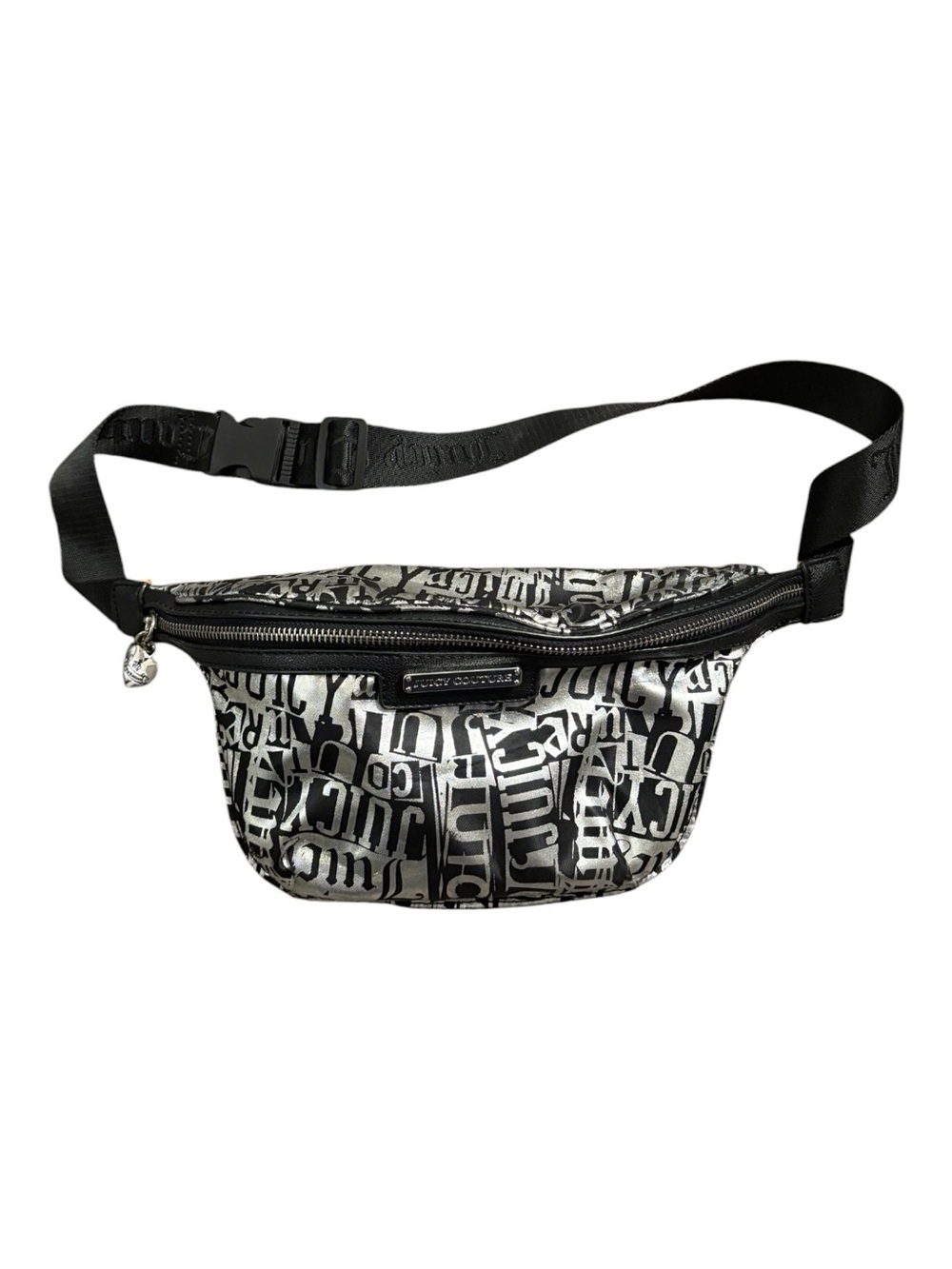 Juicy Couture Black & Silver Logo Belt Bag Fanny pack